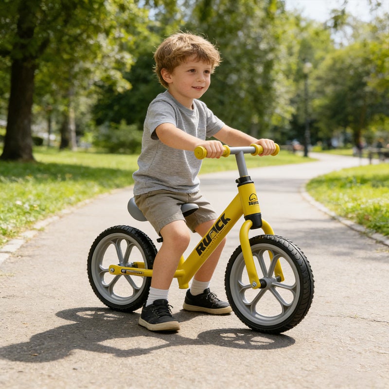 B.Duck - Kids Balance Bike, Adjustable seat & handlebar, Anti-slip Handle & Wheels, Indoor/Outdoor Ride, Yellow, 2-5 Y - Image 2